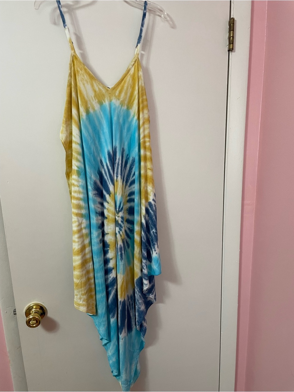India Boutique Yellow Tie-Dye Tank Top